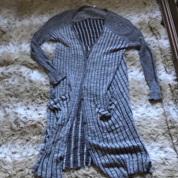 Free People Long Grey oversized cardigan S/M - Picture 1 of 4
